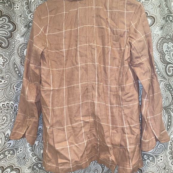 Madewell Tan Checkered Blazer - Picture 2 of 3